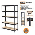 Μεταλλική Ραφιέρα με ξύλο MDF Futur plus διαστάσεων 213x120x45cm, 5x250kg κωδ. 1183