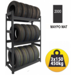 Μεταλλική ραφιέρα Heavy pneu χρώμα Μαύρο ματ διαστάσεις 177x120x50cm, 3x150kg Κωδ.2000