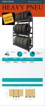 Μεταλλική ραφιέρα Heavy pneu χρώμα Μαύρο ματ διαστάσεις 177x120x50cm, 3x150kg Κωδ.2000 - Image 3