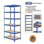 Μεταλλική ραφιέρα με ξύλο MDF FUTUR PLUS 213x90x60, 6x350 kg κωδ. 1181