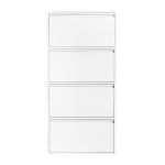 Nextdeco παπουτσοθήκη λευκή μεταλλική με 4 τμήματα Υ137,5x65.5x15,5εκ.