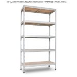 Μεταλλική ραφιέρα με ξύλο HDF Rivet Βud 180x120x40, 5x175 kg κωδ. 2302 - Image 2