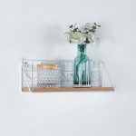 Ράφι επιτοίχιο μεταλλικό λευκό 40x12xY14 cm