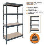Μεταλλική ραφιέρα με ξύλο HDF Garage 180x90x45, 4x360 kg κωδ. 2212