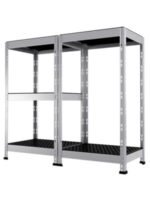 Μεταλλική ραφιέρα Outdoor (magnelis ασημί χρώμα ) με ραφι πολυπροπυλένιο μαύρο 180x100x38, 5×100 kg, κωδ. 4002 - Image 2