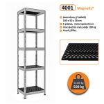 Μεταλλική ραφιέρα Outdoor (magnelis)  με ραφι πολυπροπυλένιο 180x50x38, 5×100 kg, κωδ. 4001