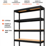 Μεταλλική Ραφιέρα με ξύλο MDF Praktik διαστάσεων 180x180x45 κωδ. 2318
